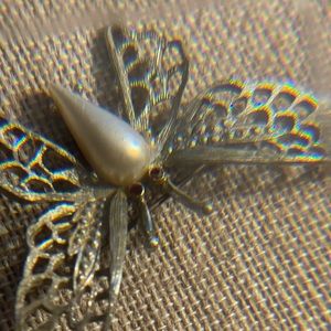 1970’s Vintage Pearl & Ruby Butterfly Brooch